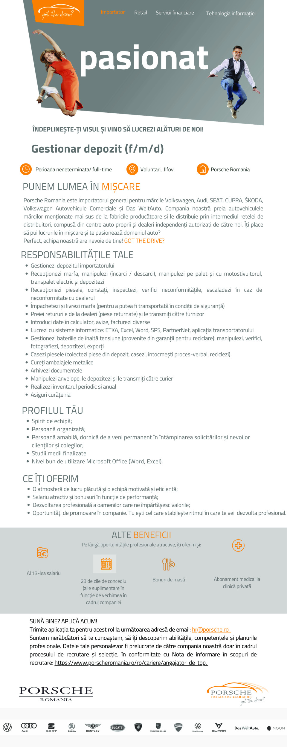 Gestionar depozit (f/m/d) - Porsche Romania