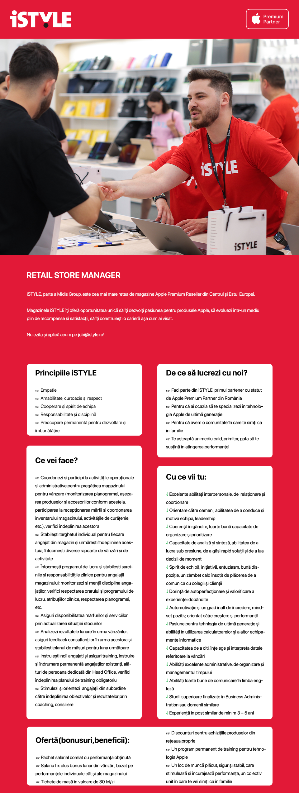 Retail Store Manager - iSTYLE APPLE PREMIUM RESELLER