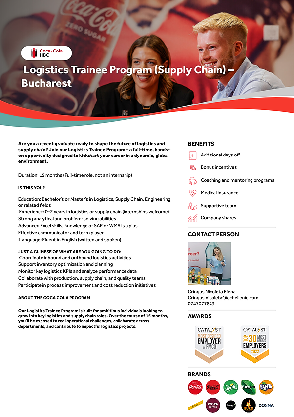 Logistics Trainee Program (Supply Chain) – Bucharest