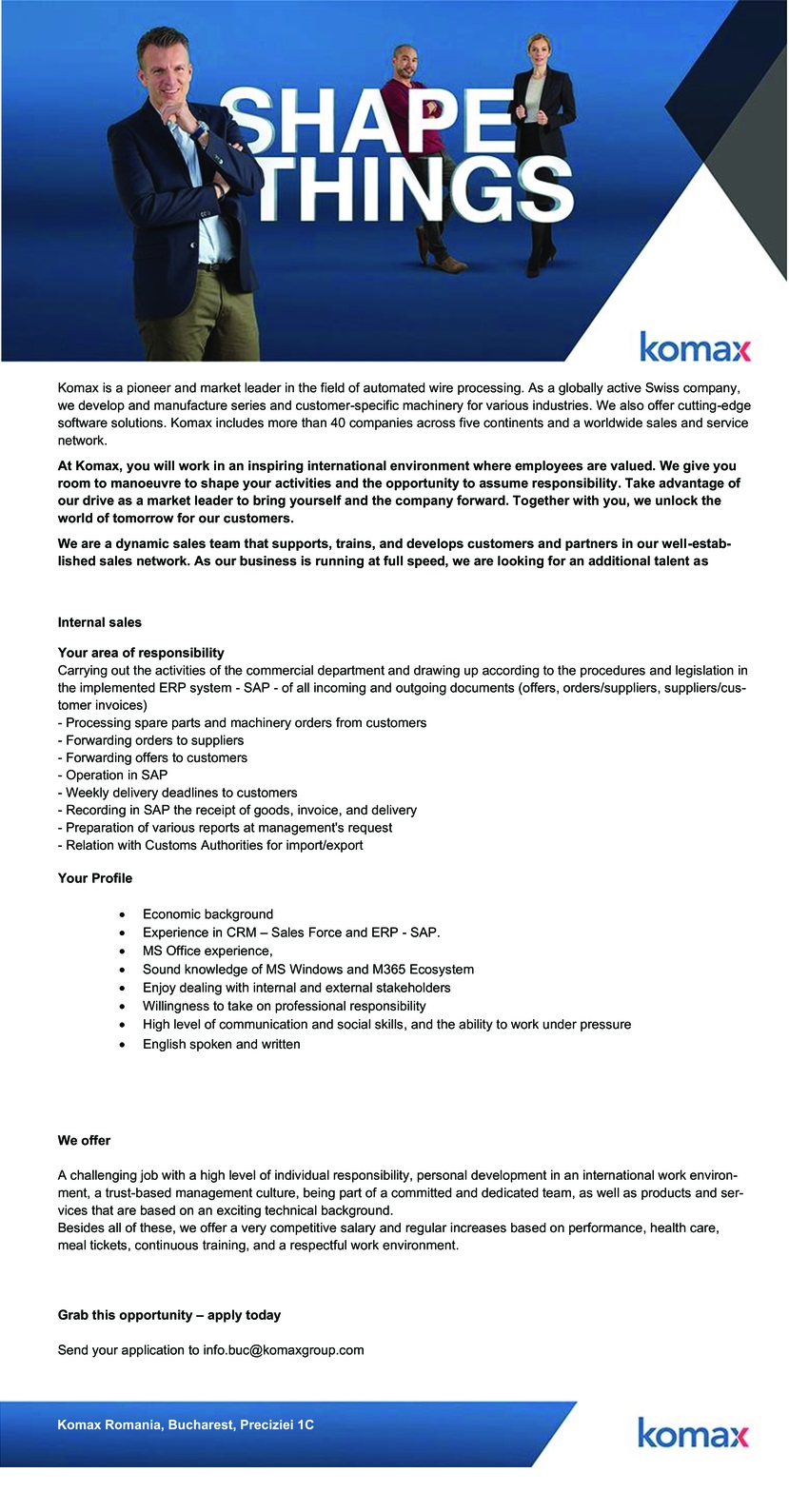 Internal sales