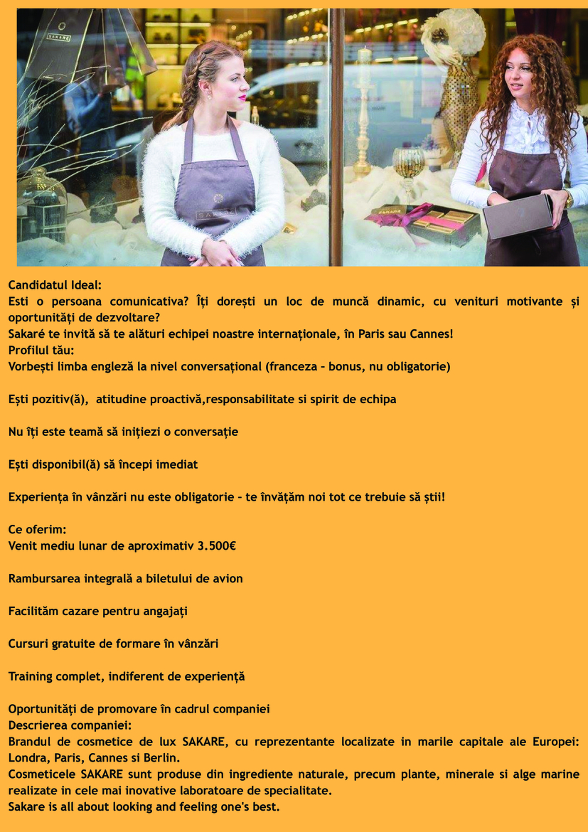 CONSULTANT VANZARI – PARIS & CANNES