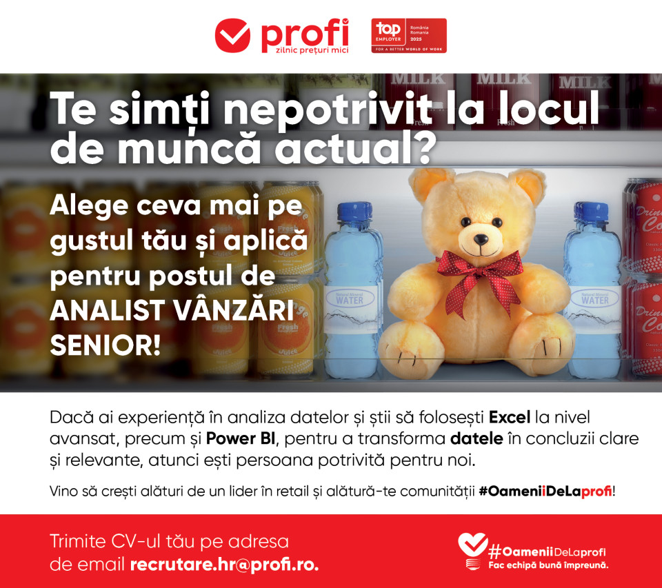 Analist Vânzări Senior