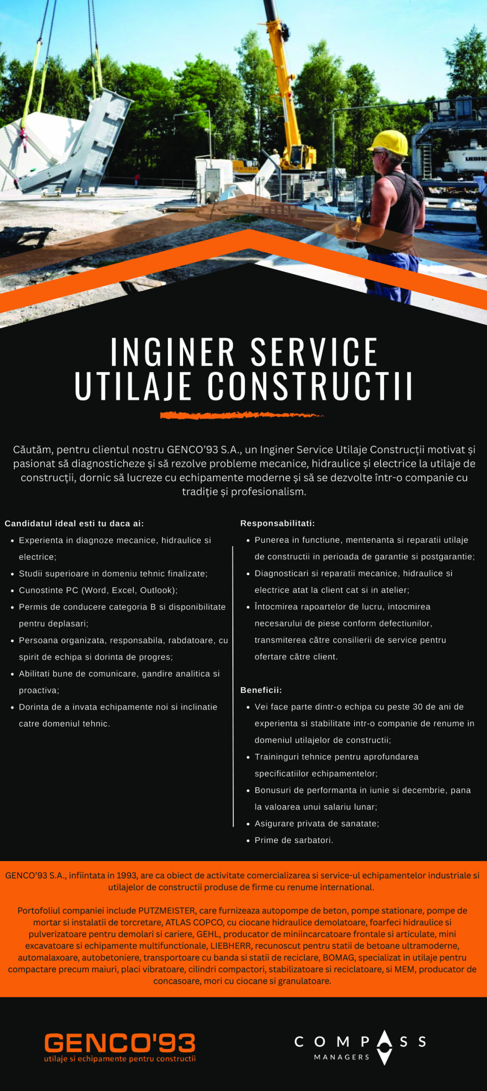 Inginer Service Utilaje Constructii Timisoara