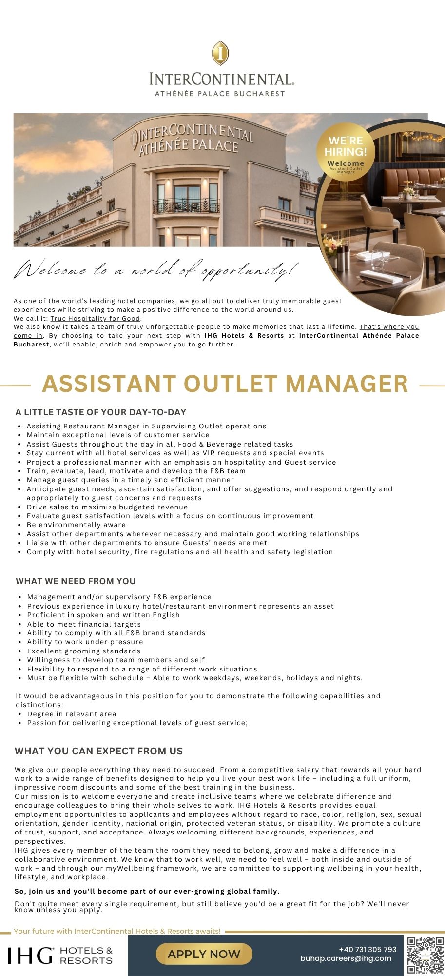 Assistant Outlet Manager