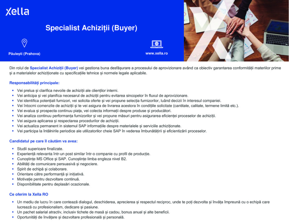 Specialist Achiziții (Buyer)