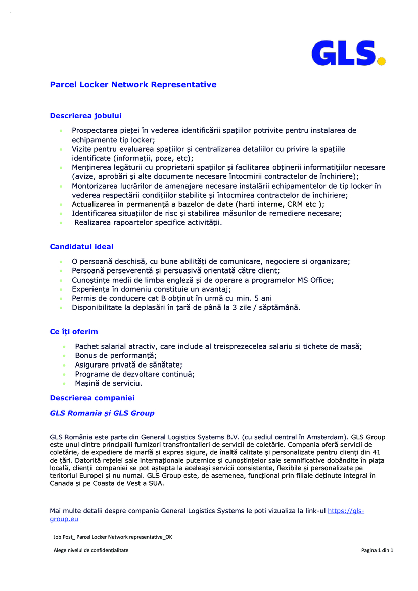 Parcel Locker Network Representative