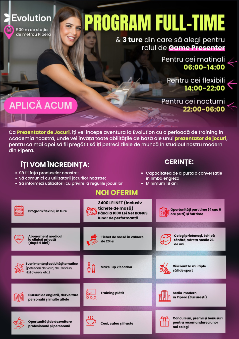 Game Presenter Bucuresti, in limba Engleza, 3400 RON Net + BONUS