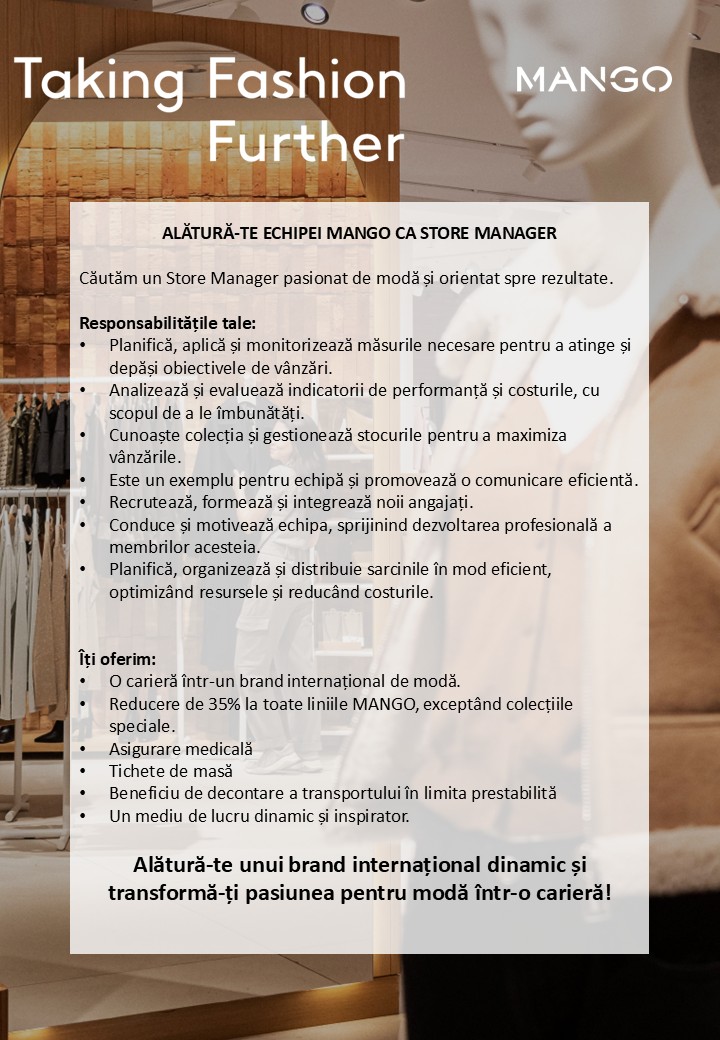 Store Manager/ Manager de Magazin