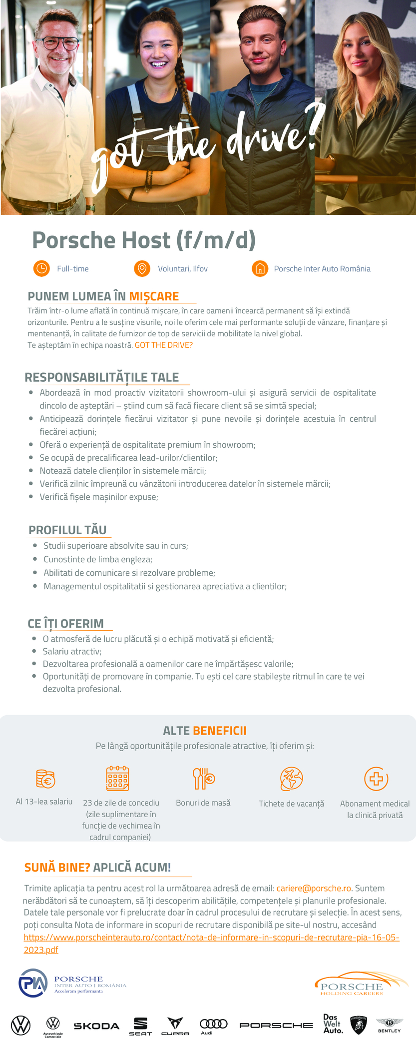 Porsche Host (f/m/d) - Porsche Inter Auto Romania