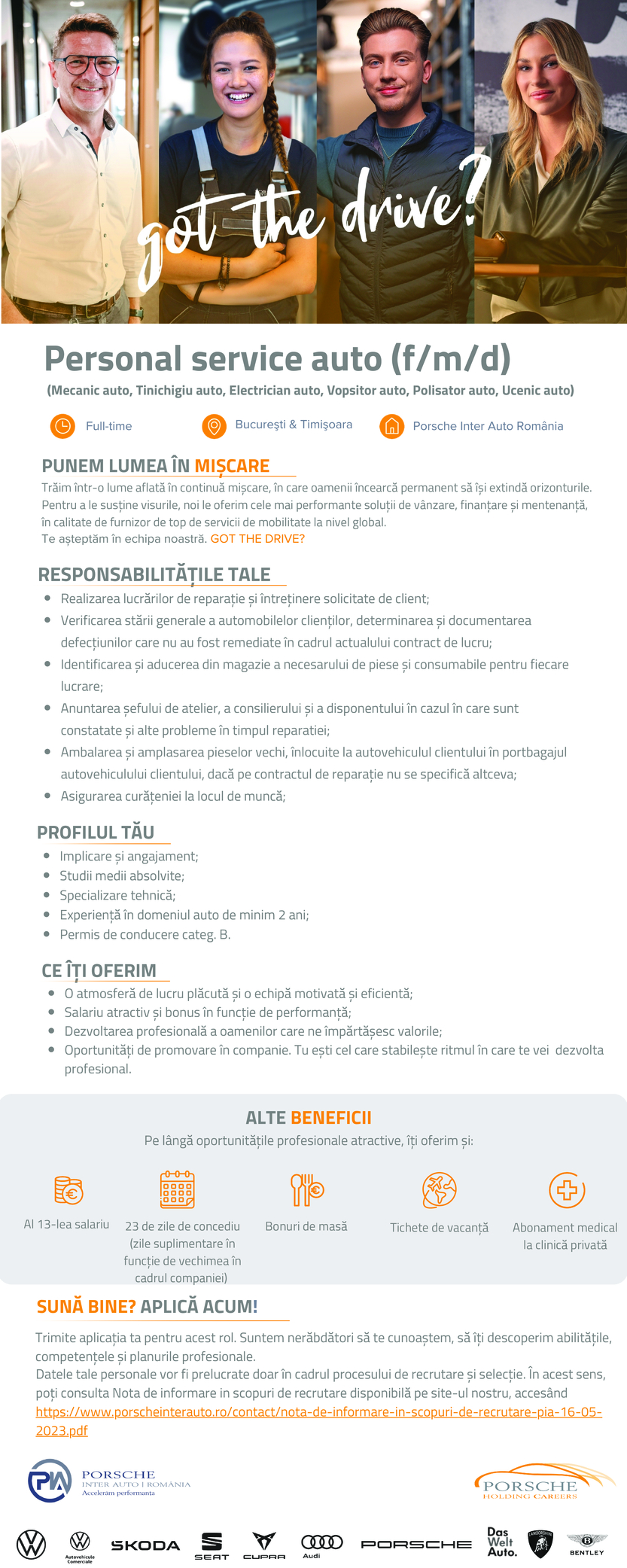 Personal service (f/m/d) - Porsche Inter Auto Romania