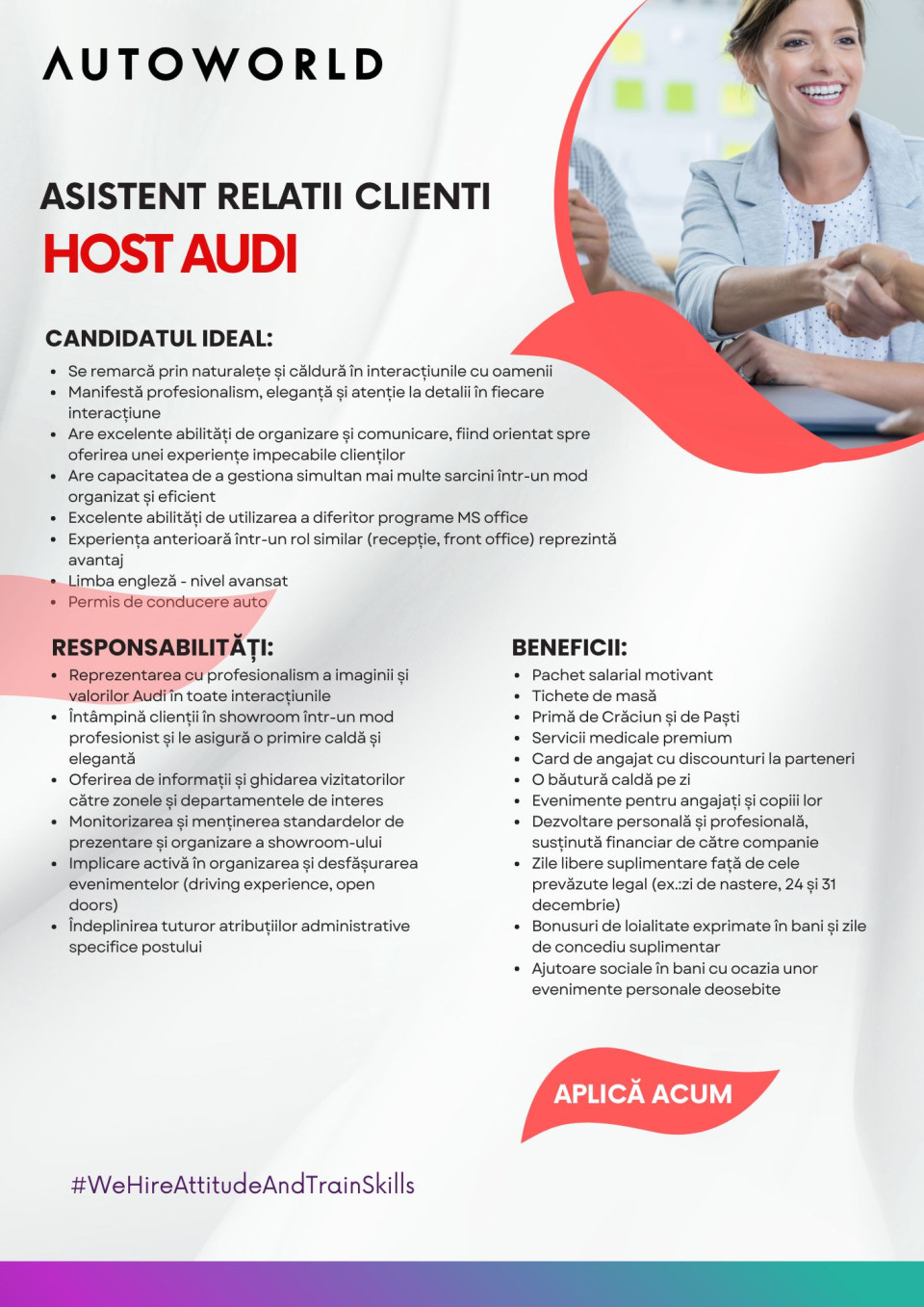 Host Audi - asistent relatii clienti