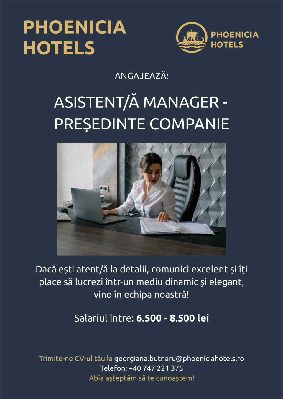 ASISTENT/Ă MANAGER -PREŞEDINTE COMPANIE