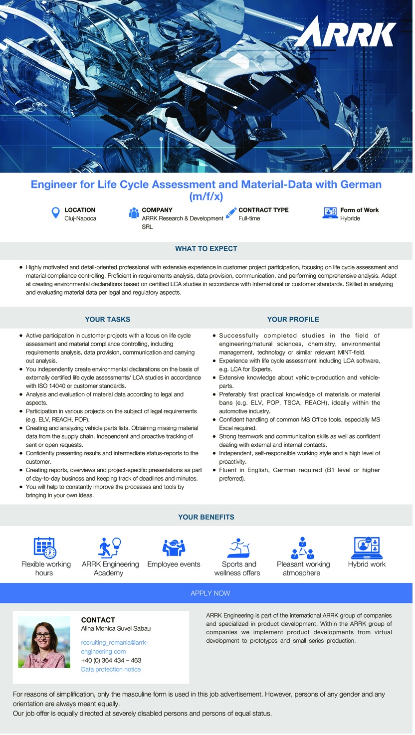 Engineer - Life Cycle Assessment & Material-Data with German