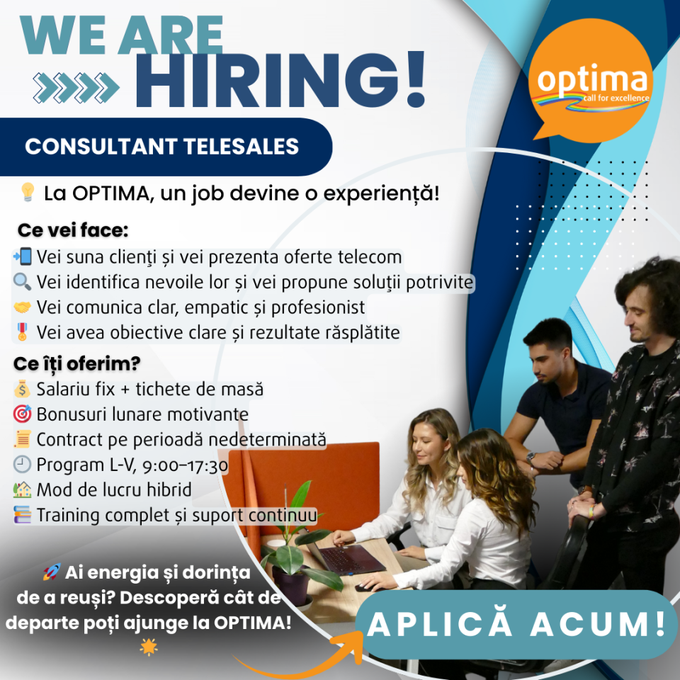 Consultant telesales- limba romană (VODAFONE)