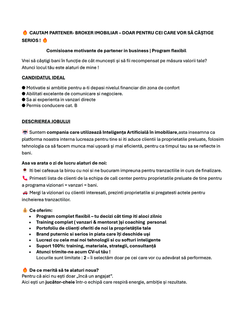 PARTENER- BROKER IMOBILIAR