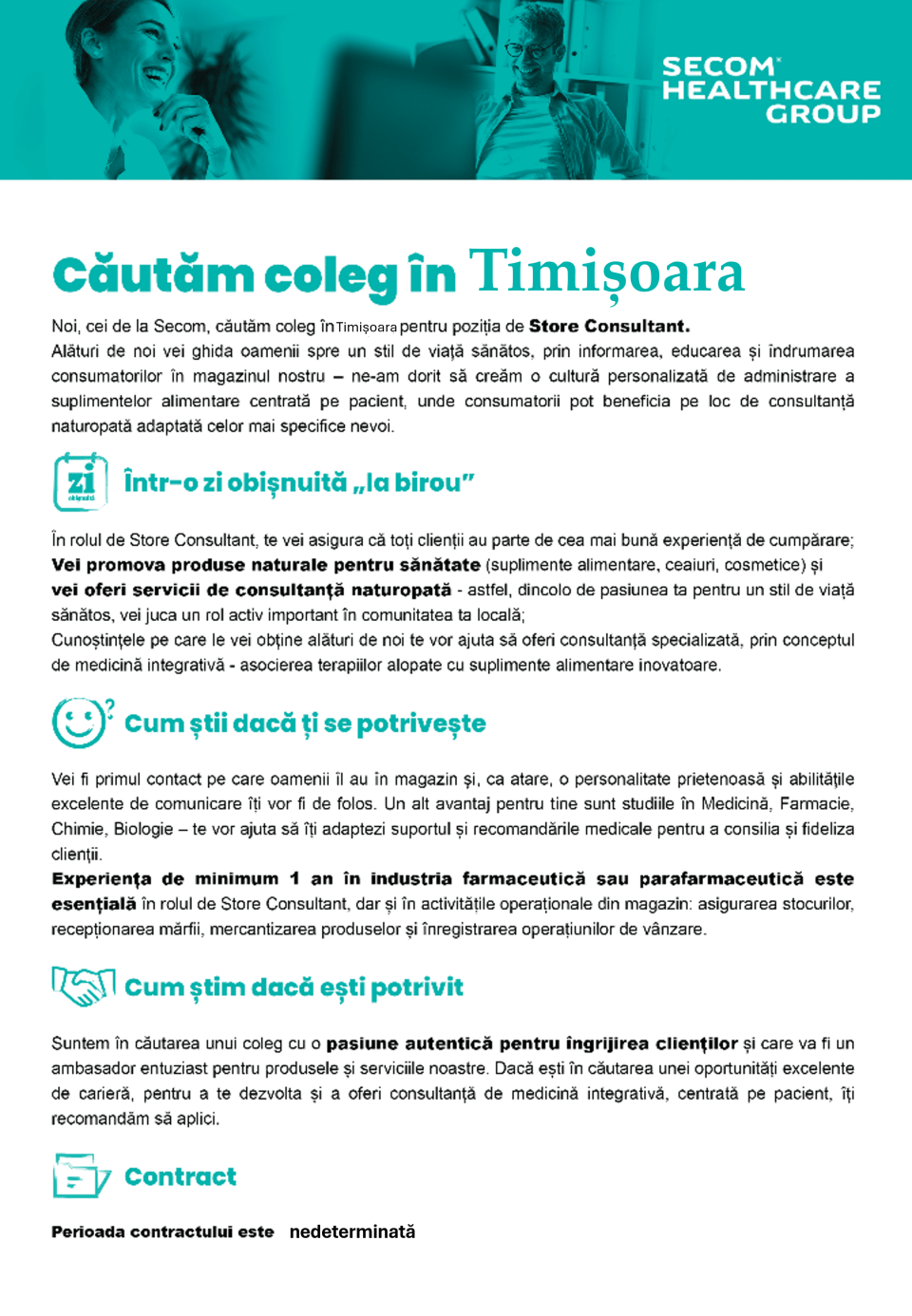 Consilier suplimente alimentare Iulius Mall Cluj &Timisoara