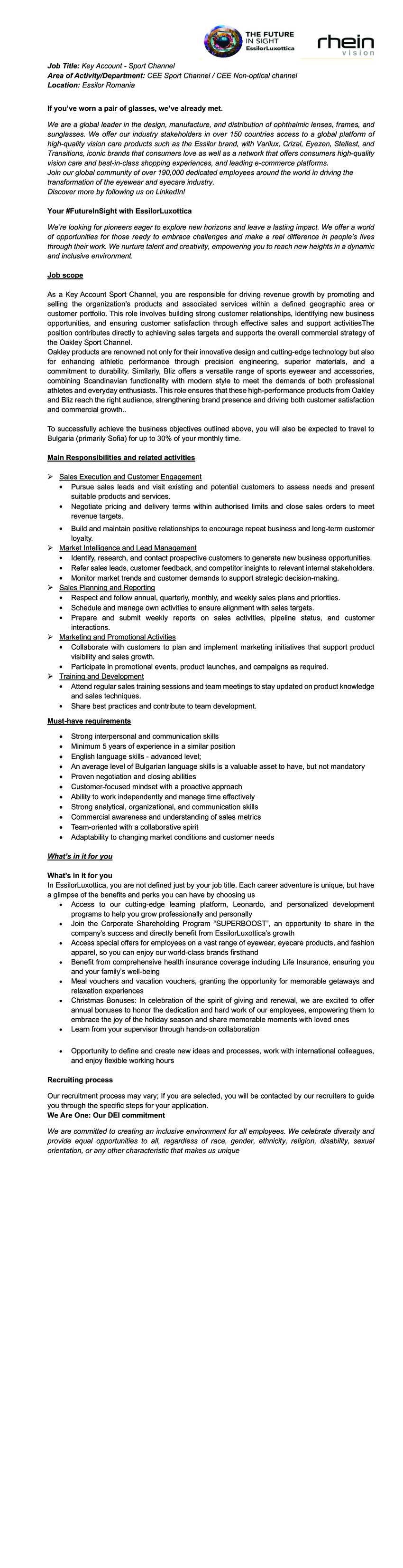 Key Account - Sport Channel for Luxottica