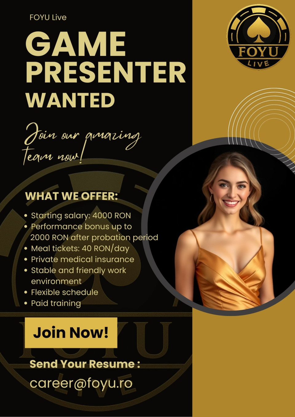 Game Presenter in Bucharest - Experience is not required