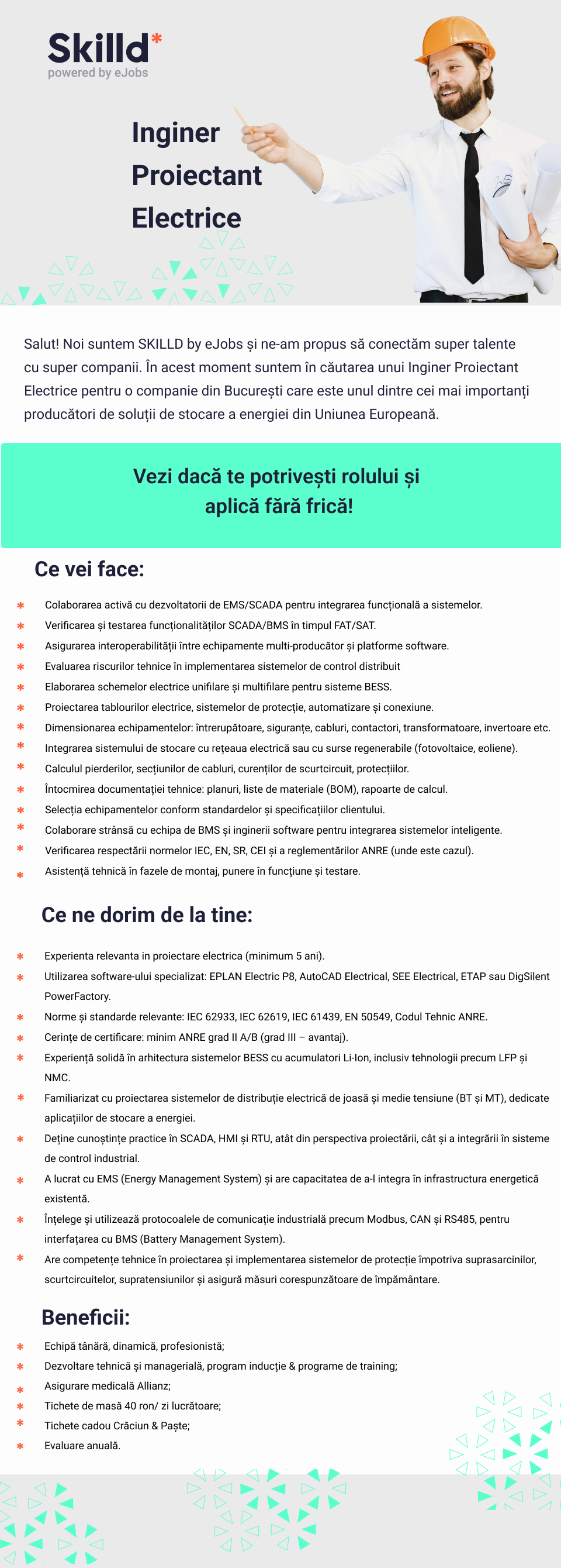 Inginer Proiectant Electrice