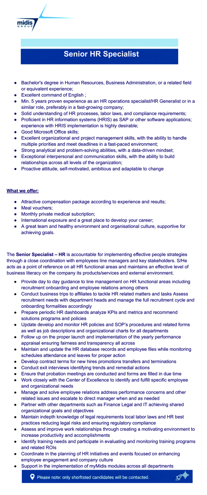 Senior HR Specialist