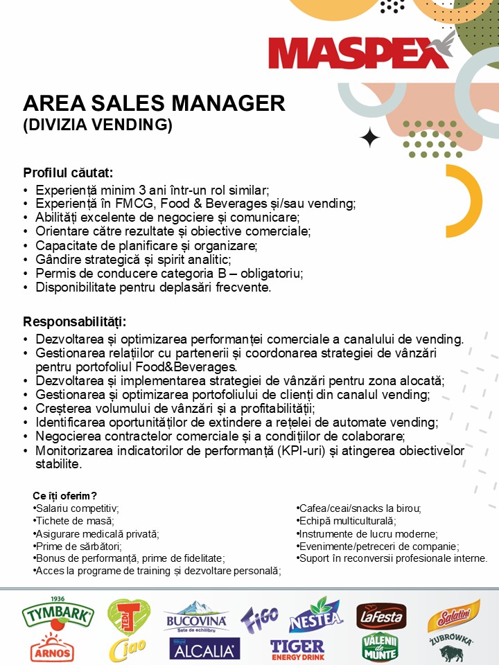 AREA SALES MANAGER (DIVIZIA VENDING)