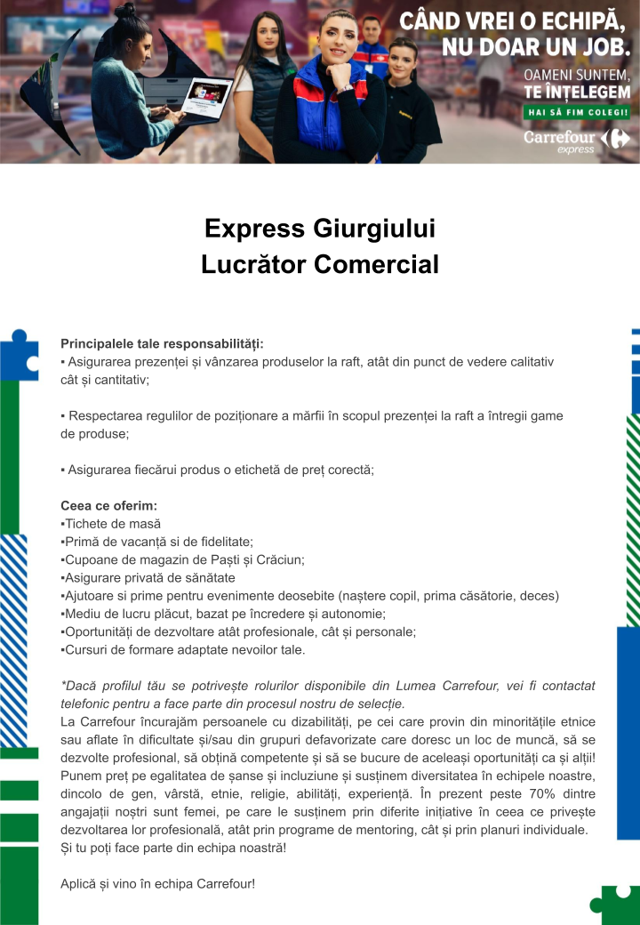 Lucrator Comercial - Express Giurgiului