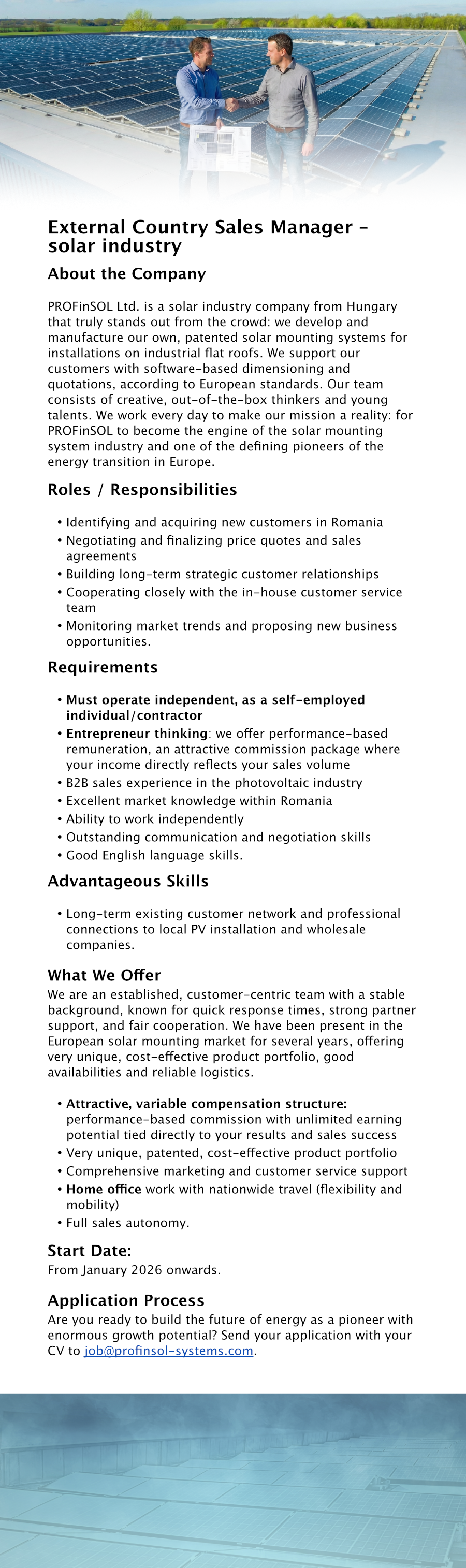 External Country Sales Manager (Commission Based Only)