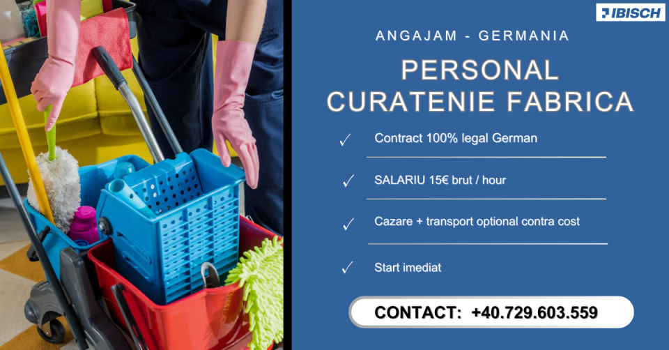 Personal Curatenie Industrie | Productie Alimentara Germania