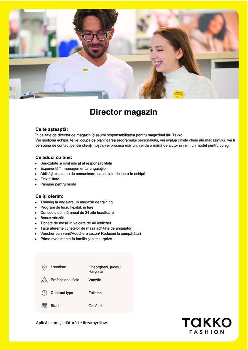 Director magazin - Gheorgheni, judetul Harghita