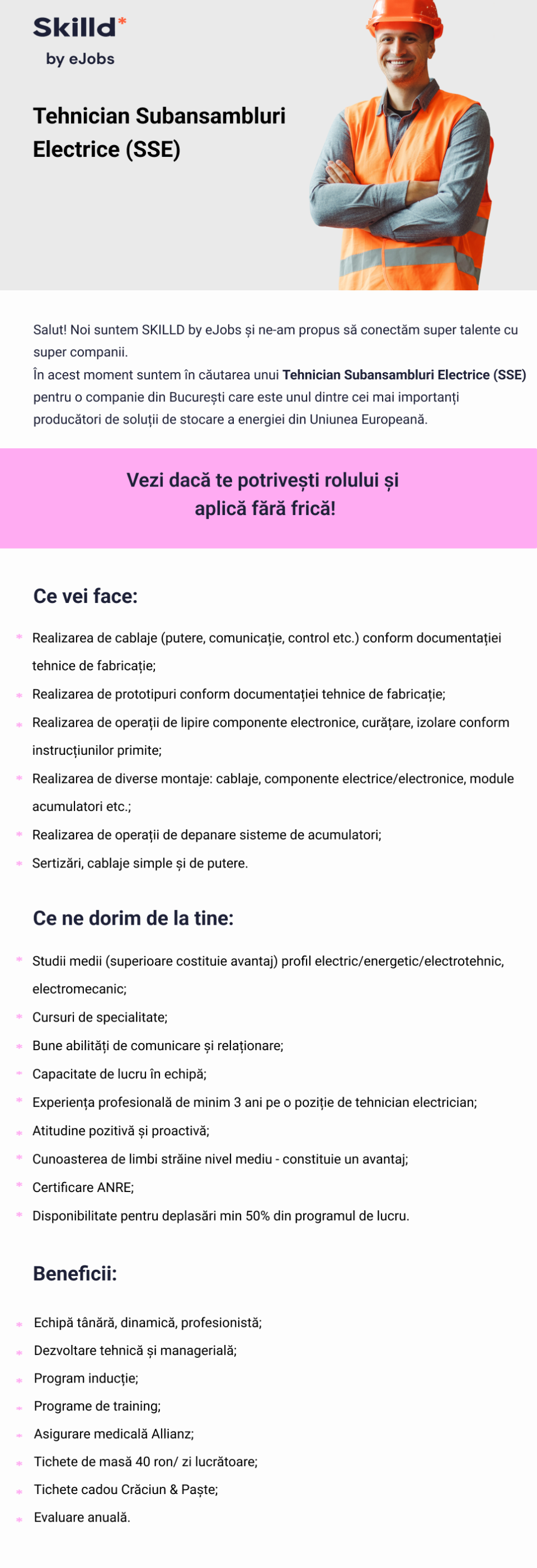 Tehnician Subansambluri Electrice (SSE)