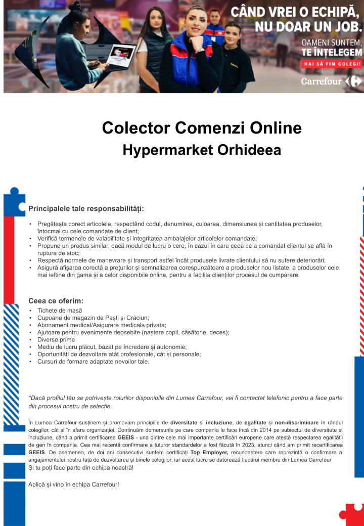 Colector Comenzi Online - Carrefour Hypermarket Orhideea