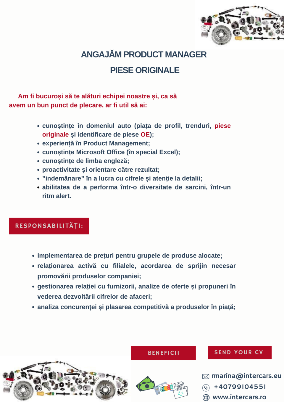 Product Manager - Piese Originale