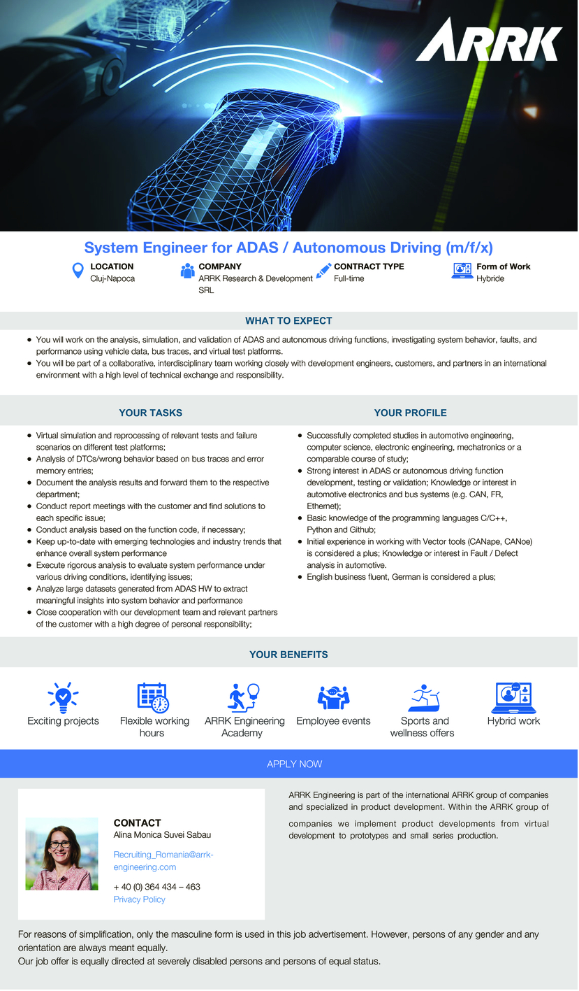 System Engineer for ADAS / Autonomous Driving (m/f/x)