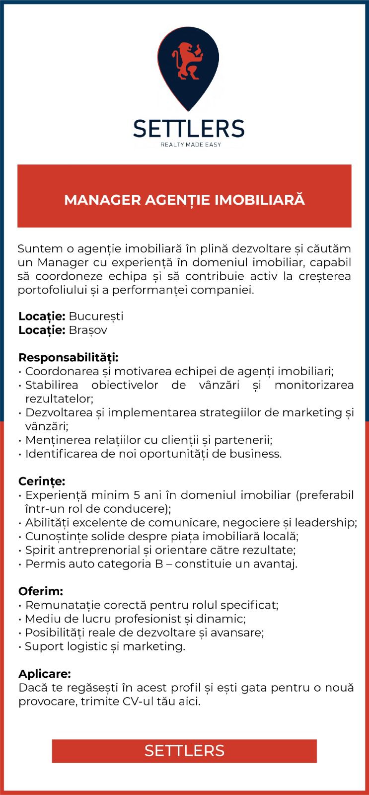 MANAGER AGENTIE IMOBILIARA