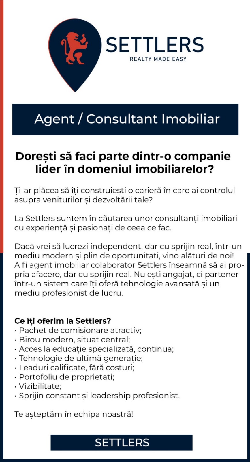 Agent / Consultant Imobiliar cu experienta in Imobiliare