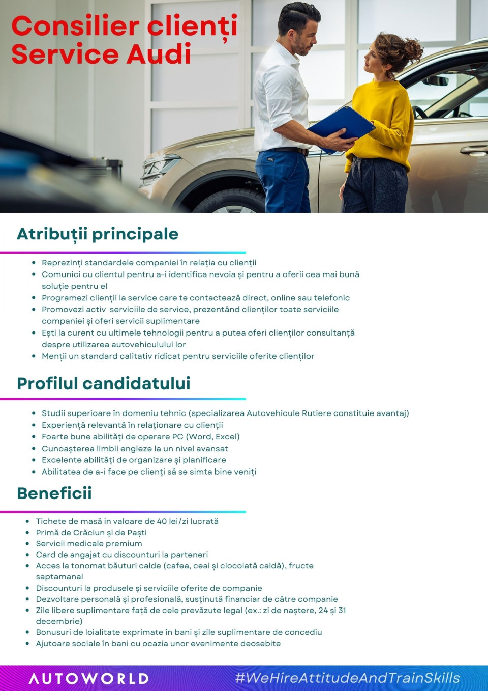 Consilier clienti service Audi