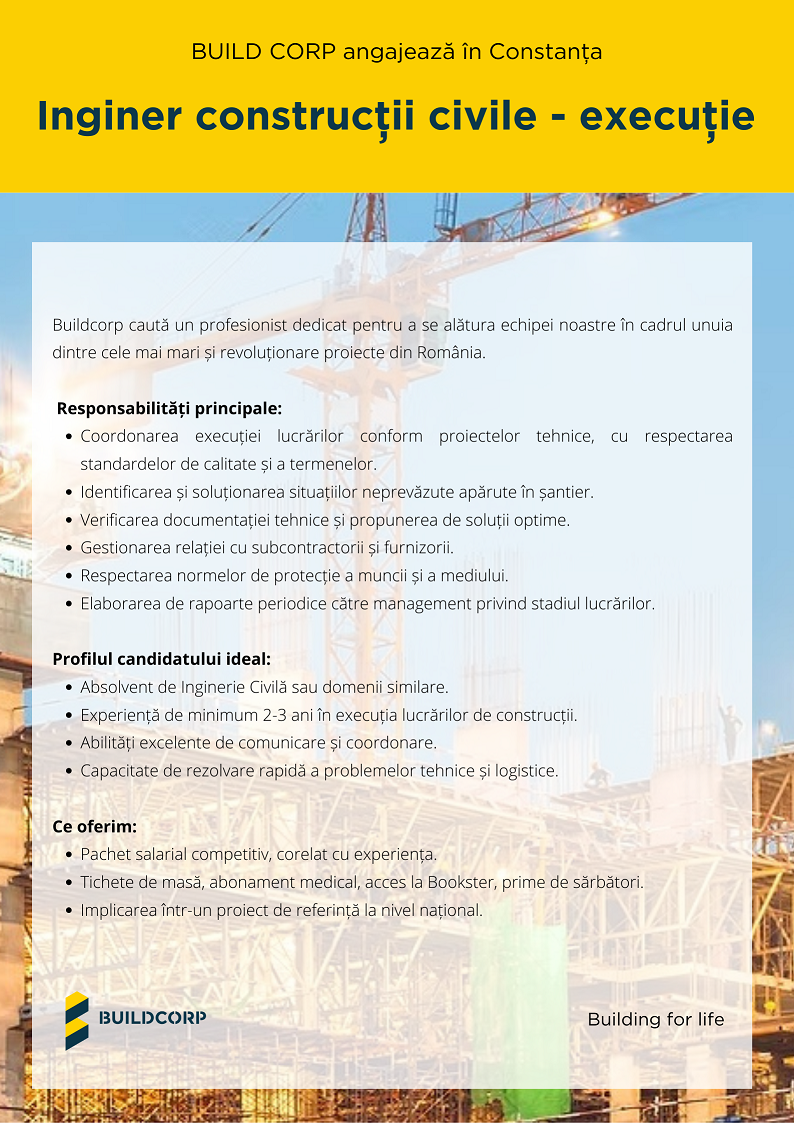 Inginer constructii civile executie Constanta