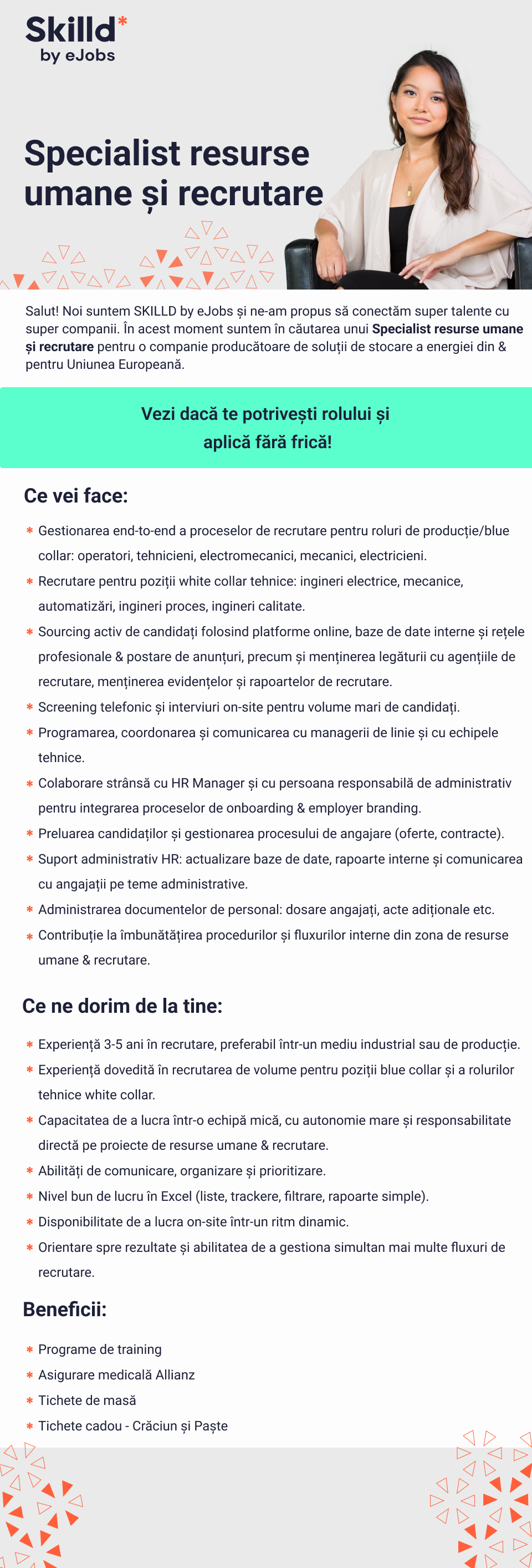 Specialist resurse umane și recrutare