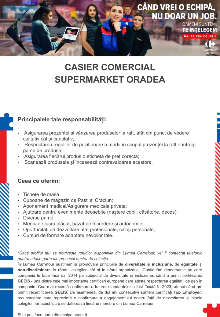 Casier comercial - Carrefour Market Oradea Crisul