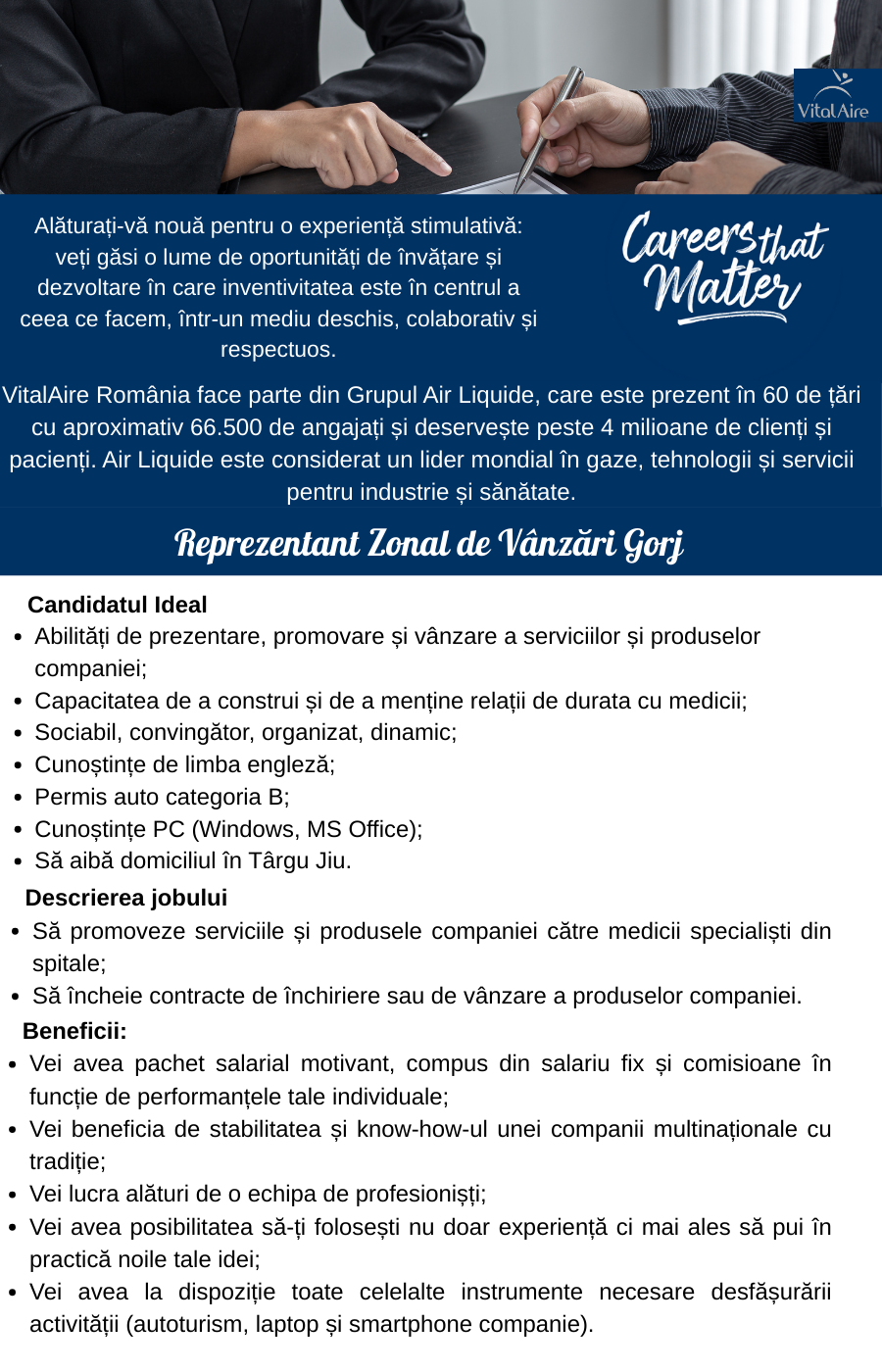 Reprezentant Zonal de Vanzari Gorj
