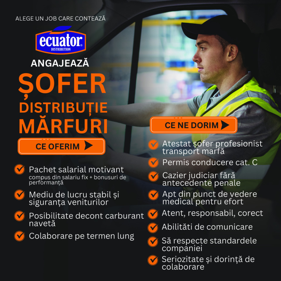 Șofer distribuție mărfuri