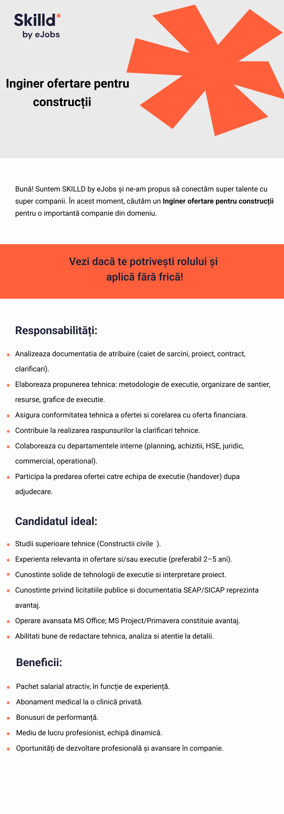 Inginer Ofertare pentru constructii