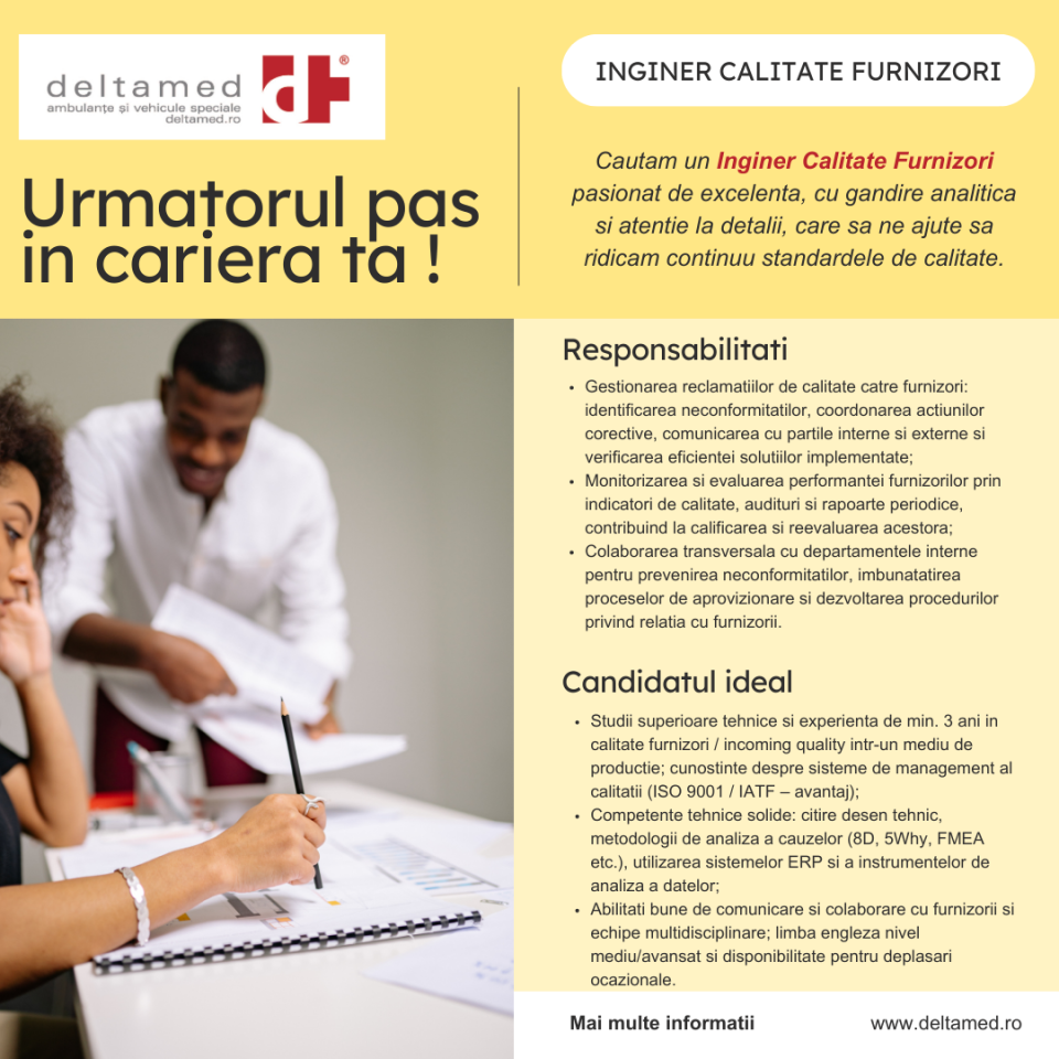 Inginer calitate furnizori