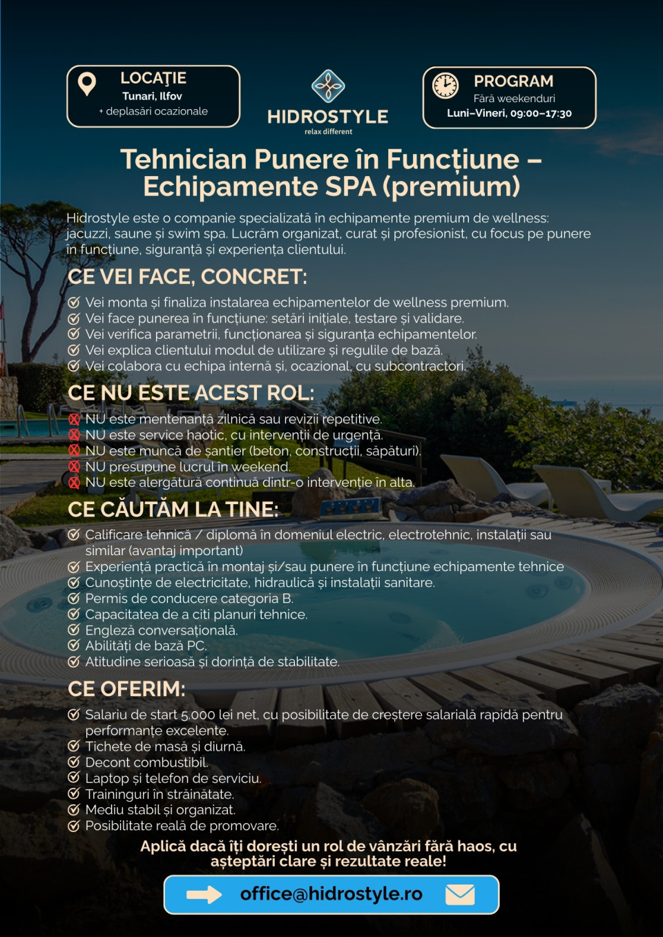 Tehnician - Punere în Funcțiune