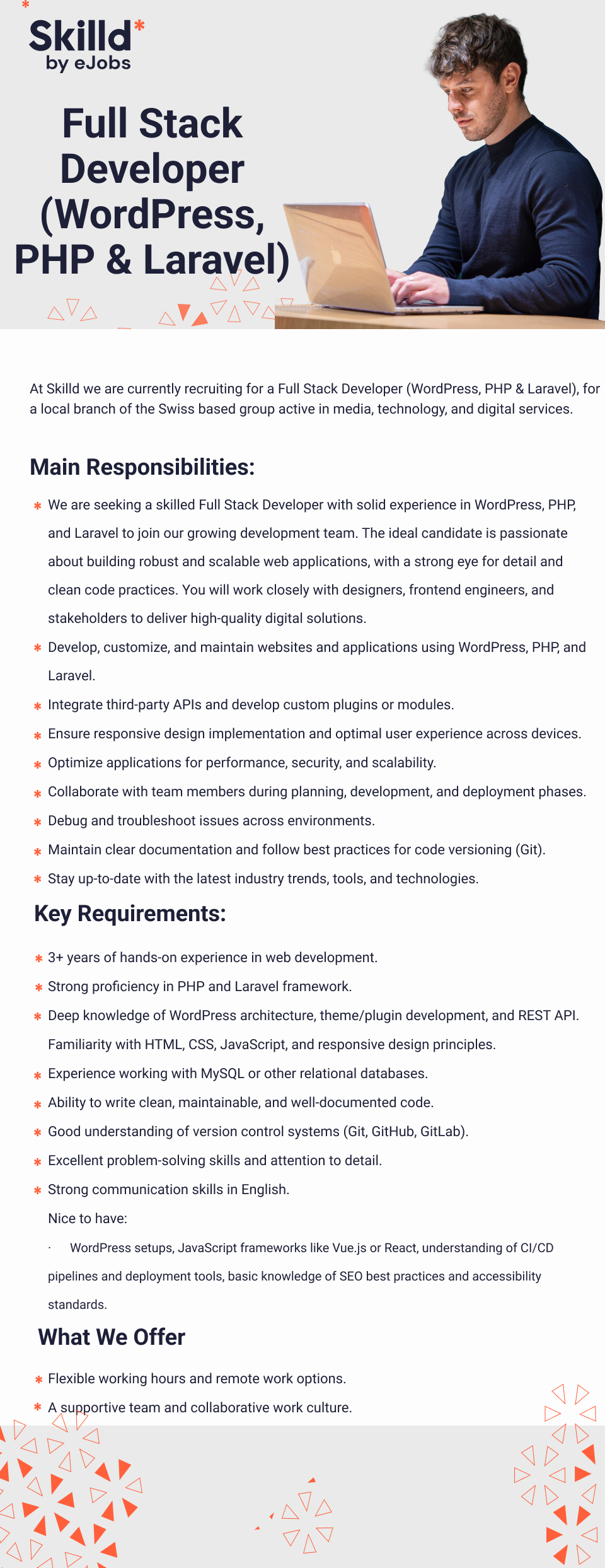 Full Stack Developer (WordPress, PHP & Laravel)