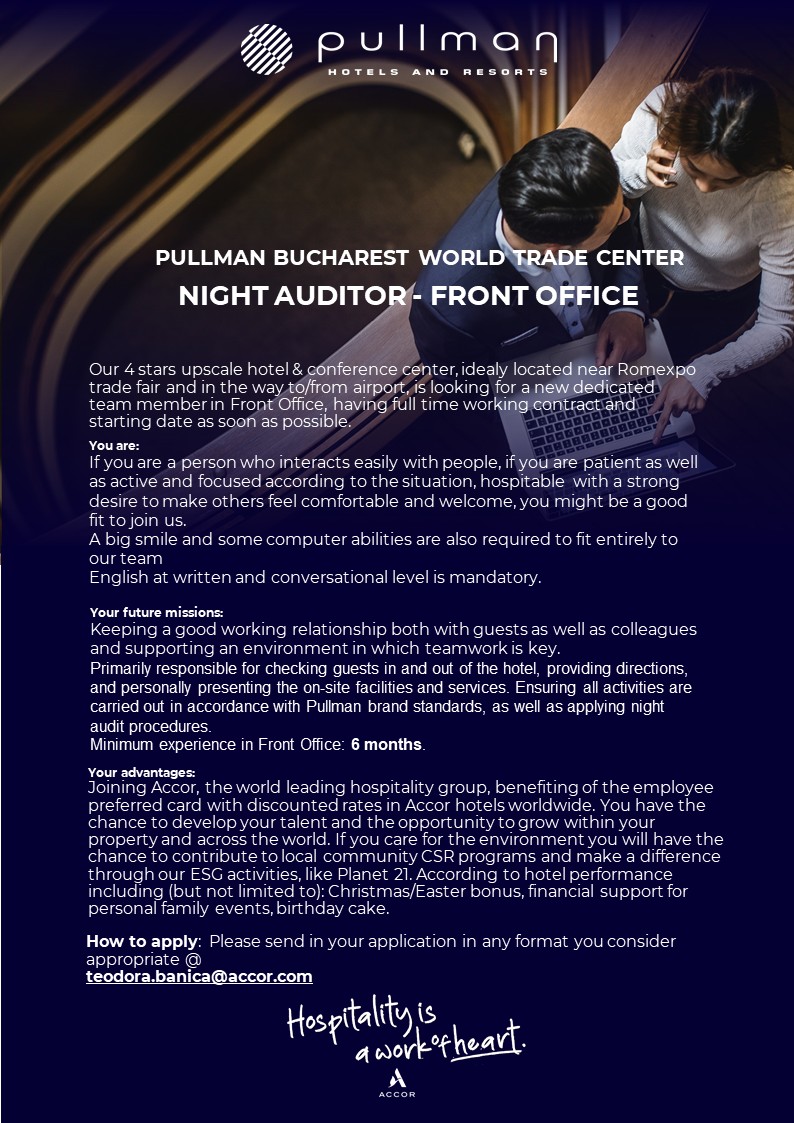 NIGHT AUDITOR - FRONT OFFICE