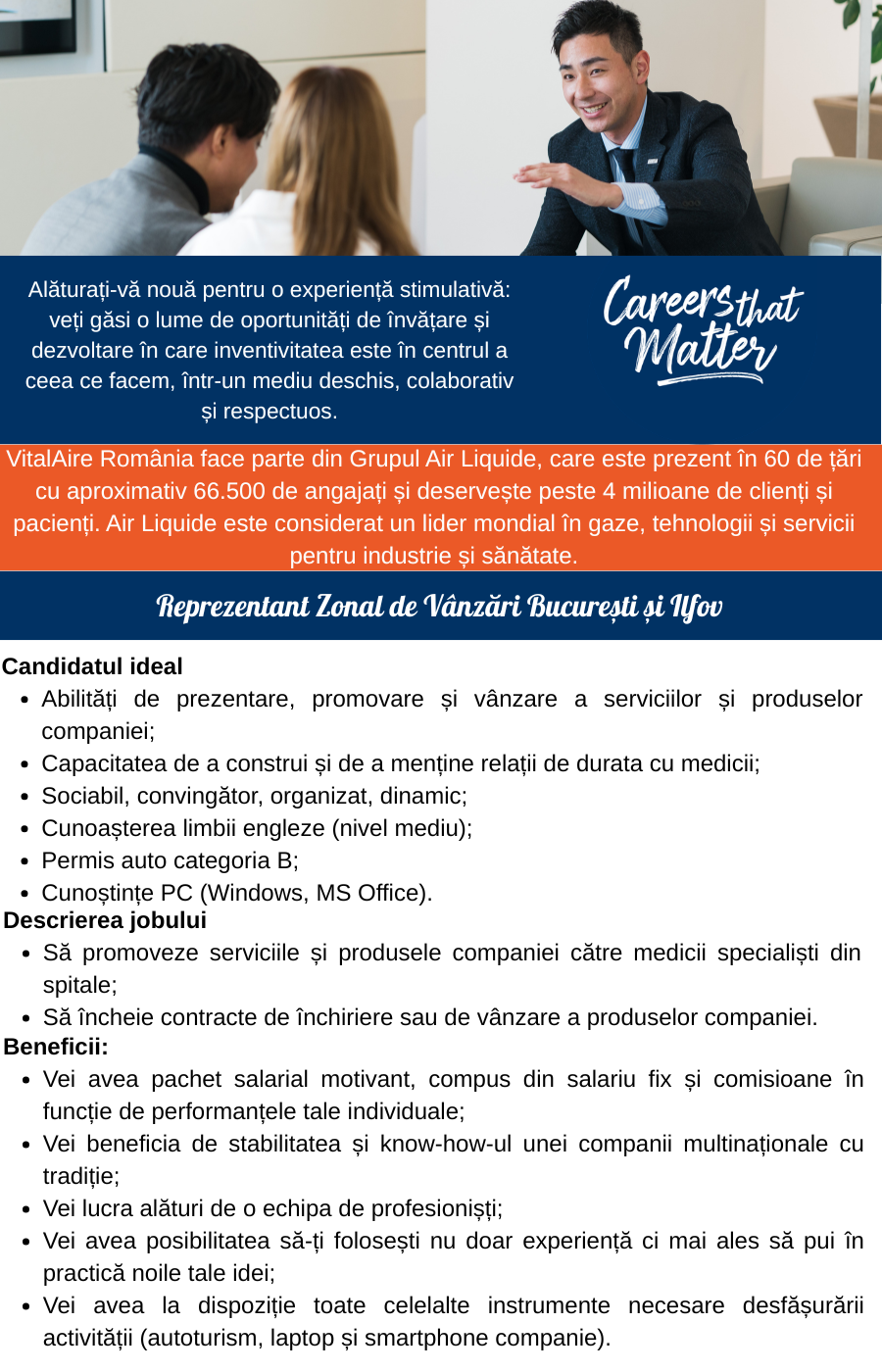 Reprezentant Zonal de Vanzari Bucuresti si Ilfov