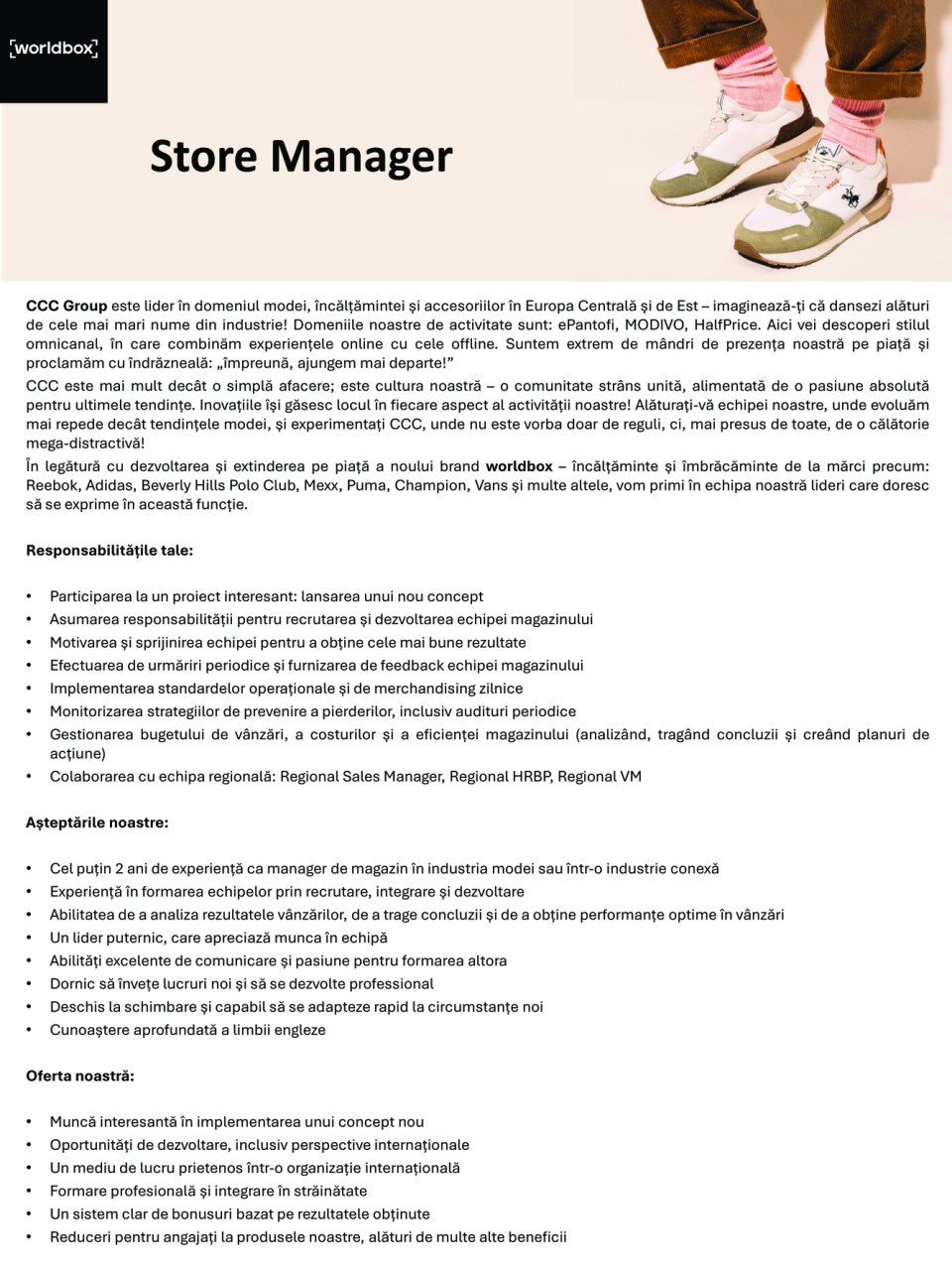 Store Manager  Modivo -  worldbox  M-Park Titan (F/M/D)