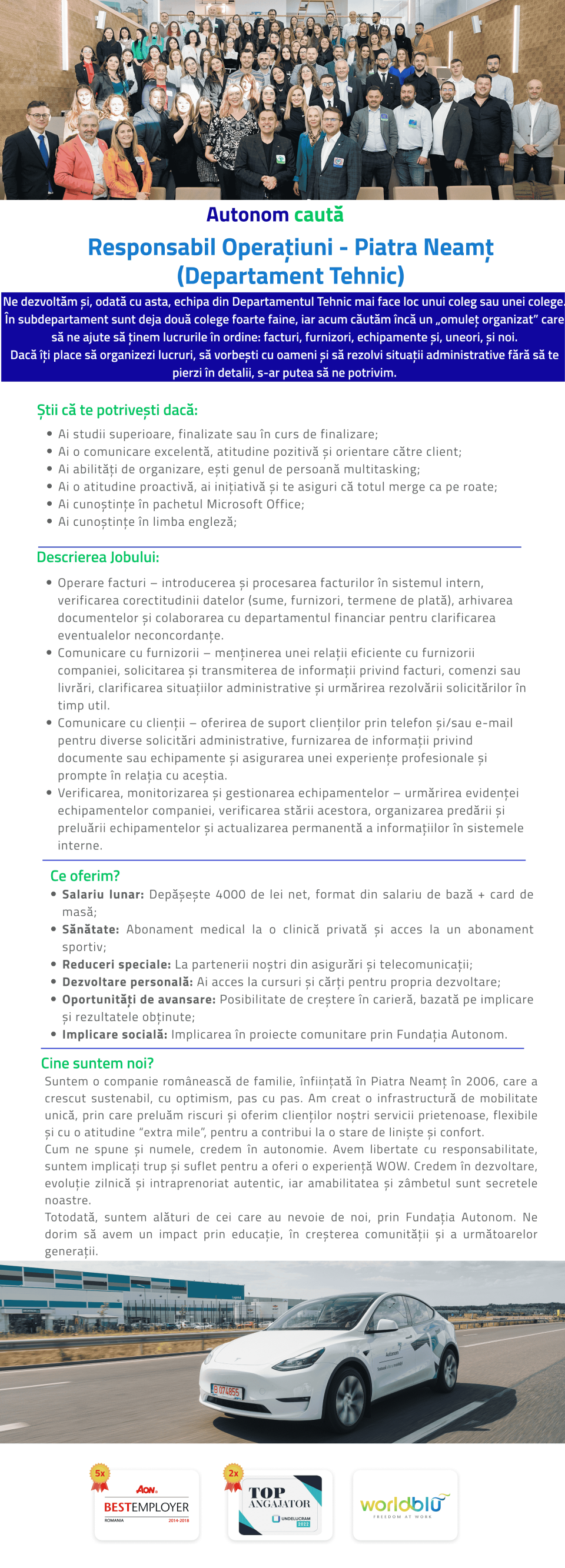 RESPONSABIL OPERATIUNI  - PIATRA NEAMT