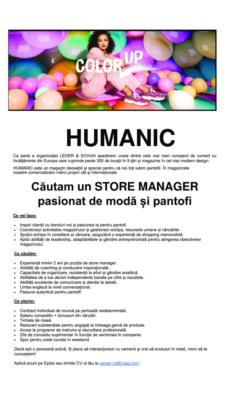 SEF MAGAZIN TIMISOARA
